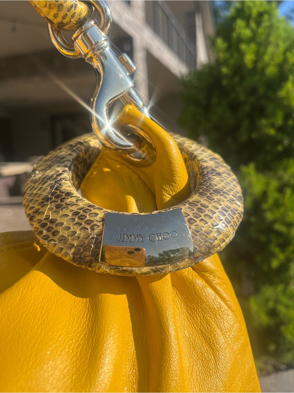 Jimmy Choo Sky Bangle Hobo bag Yellow - Picture 4 of 7